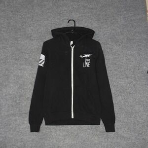 Nine Line Apparel Hoodie Mens S Black Helicopter Flag Graphic Zip Up